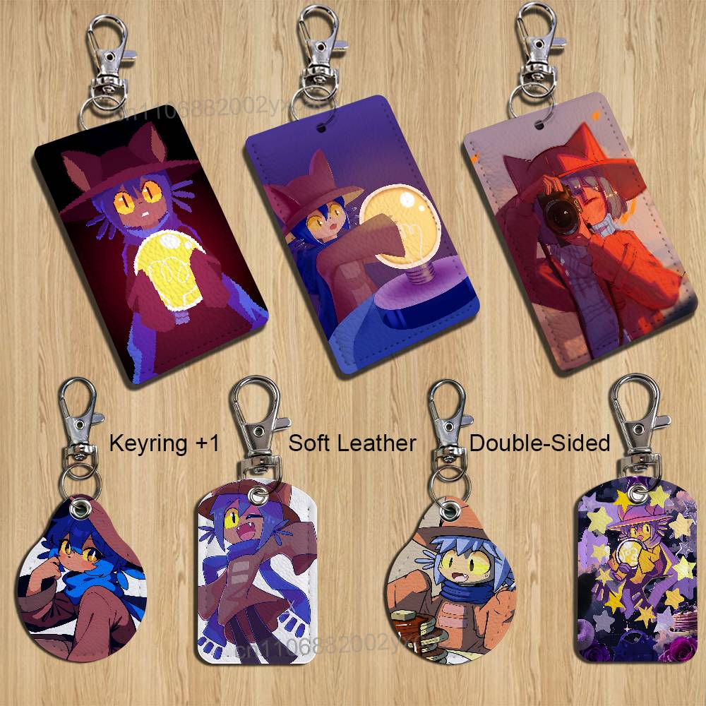 Leatherwork Keychain - schattige Niko game OneShot-houder voor bankwerk,