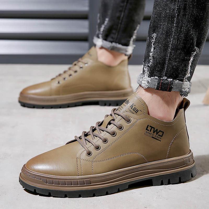 Leatherwork Designs - Hoge Top Fashion Casual Leren Schoenen