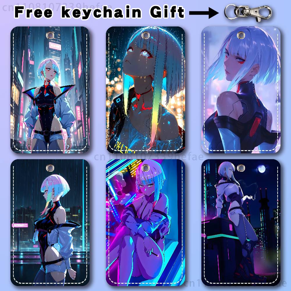 Leatherwork Keychain - Lucy C-Cyberpunk E-Edgerunners Houder Sleutelhanger Voor