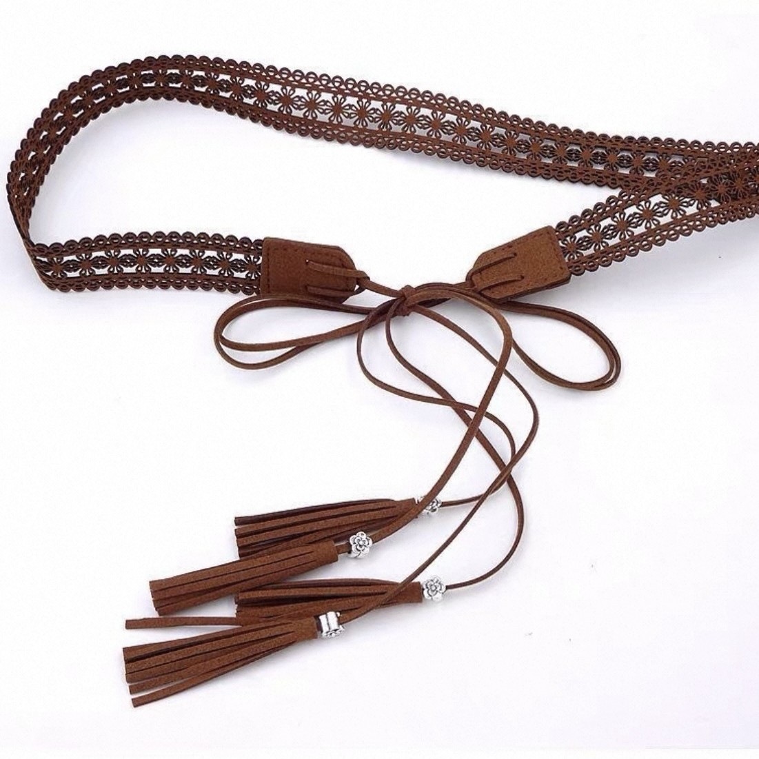 Pu-leer holle riem met kwastje - Leatherwork Free Patterns recensie en prijs